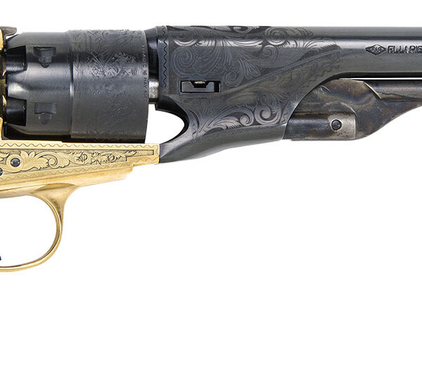 Traditions FR186012 1860 Army Break Open 44 Cal #11 Percussion 8″ 6 Shot Brass Engraved Frame Blued Engraved Barrel Blued Cylinder Walnut Grip