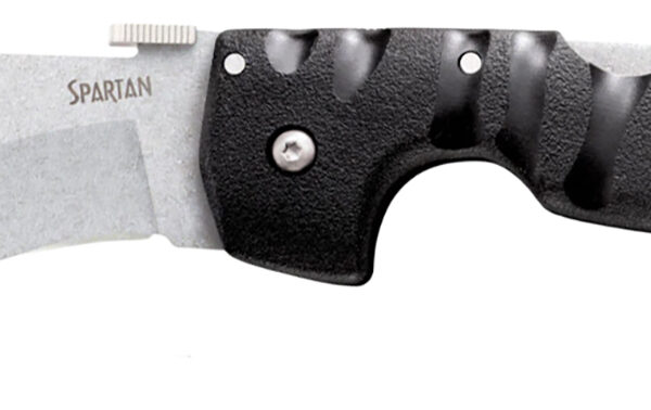 Cold Steel CS21ST Spartan  4.50″ Folding Plain Stone Washed Japanese AUS-10A SS Blade/Black Griv-Ex w/Steel Liners Handle Includes Pocket Clip