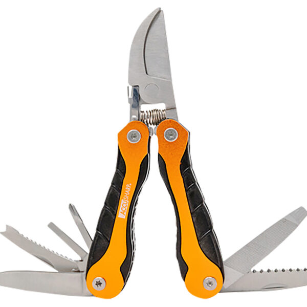 AccuSharp 085C Sportsman’s  Black/Orange Folding Plain Blade Includes Nylon Case with Belt Clip