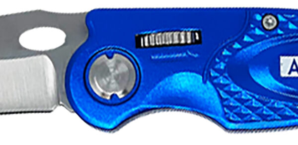 AccuSharp 701C Sport  3″ Folding Plain Stainless Steel Blade/Blue Anodized Aluminum Handle Includes Belt Clip