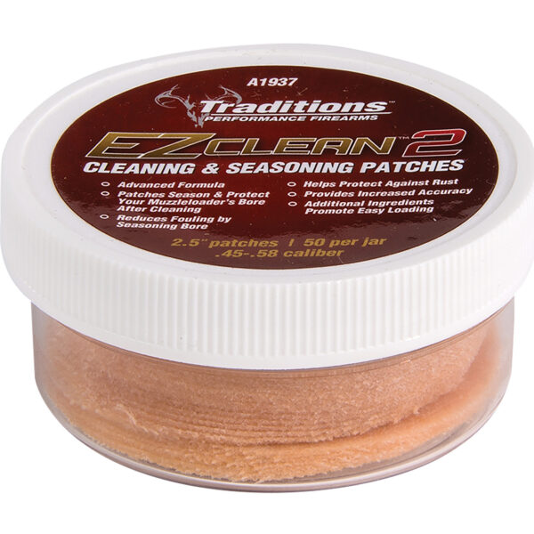 Traditions A1937 EZ Clean 2 Cleaning Patches 45/58 Cal 2.5″ patches 50 Pkg