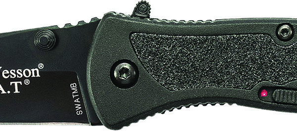 Smith & Wesson Knives SWATMBCP S.W.A.T.  3.20″ Folding Plain Black 4034 SS Blade Black Aluminum Handle Includes Pocket Clip