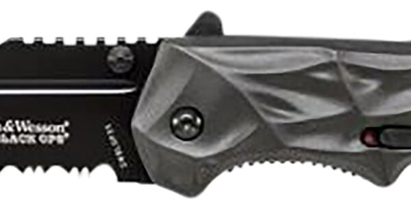 Smith & Wesson Knives SWBLOP3CP Black Ops  3.40″ Folding Tanto Plain 4034 SS Blade Aluminum Handle Includes Pocket Clip