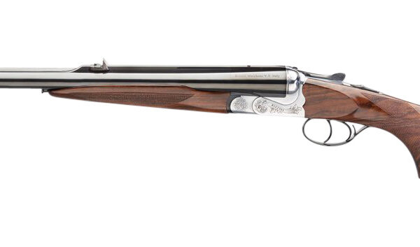 Rizzini USA 7001416 Rhino Express Full Size 416 Rigby 2rd 23″ Gloss Blued Steel Barrel, Coin Anodized Silver Engraved Steel Receiver, Oiled Turkish Walnut Fixed w/Pistol Grip Wood Stock, Ambidextrous