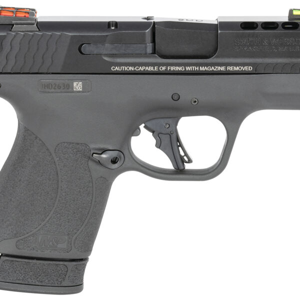 Smith & Wesson 13255 Performance Center M&P Shield Plus EDC 9mm Luger 3.10″ Ported 10+1,13+1 Black Matte Black Armornite Stainless Steel Ported Slide Black Polymer Grip (Manual) FO Sights