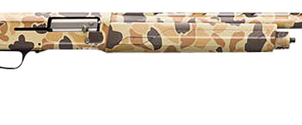 Browning 0119082005 A5  12 Gauge 26″ Barrel 3.5″ 4+1 Full Coverage Vintage Tan Camo, Textured Synthetic Stock With Close Radius Pistol Grip