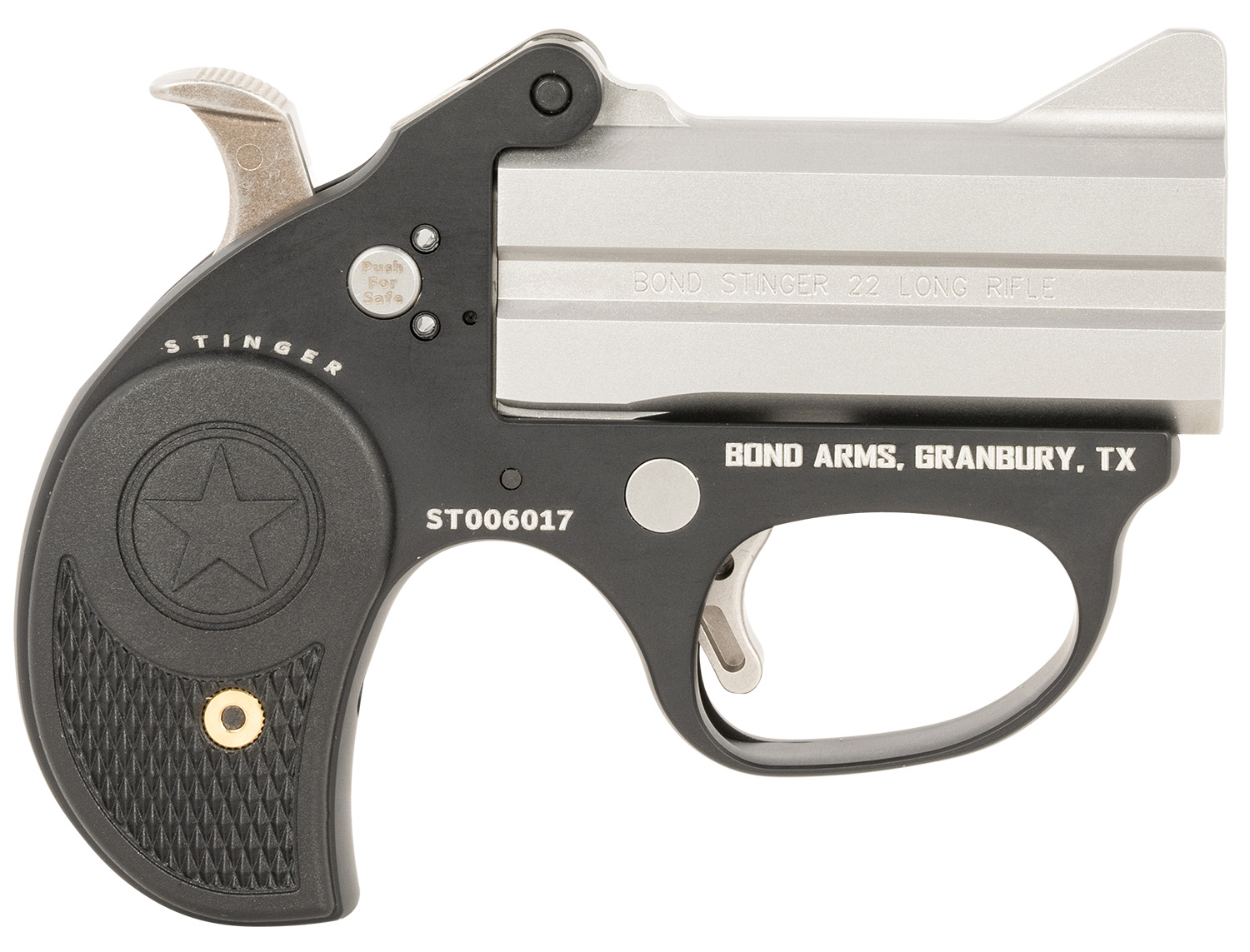 Bond Arms BAST Stinger 22 LR 2rd, 3" Double Matte Stainless Steel Barrel, Anodized Aluminum Frame, Black Nylon Grip, Rebounding Hammer, Crossbolt Safety
