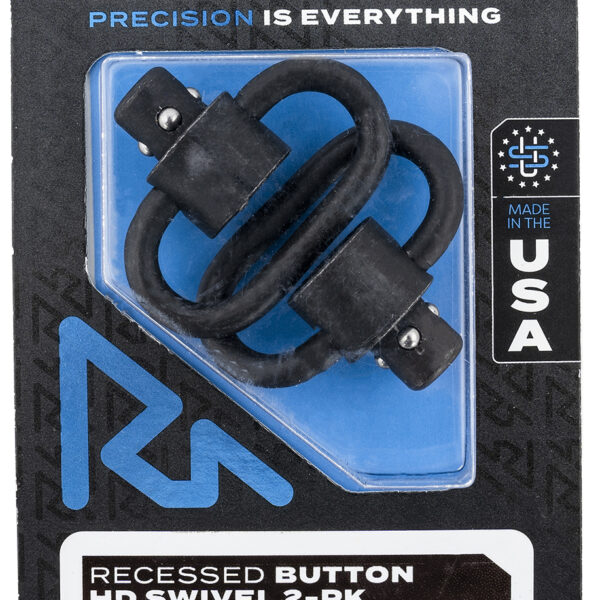 Rival Arms RA-RA92S2A HD Swivel Set  Black Manganese Phosphate Steel with 1.5″ Loops & Recessed Button