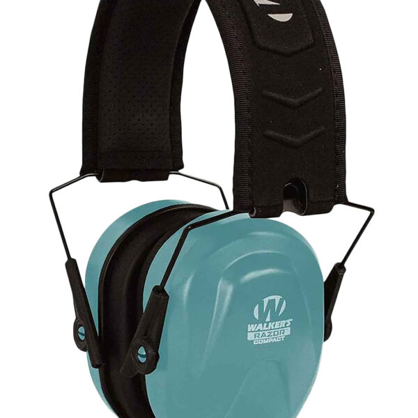 Walker’s GWPCRPASTL Razor Compact Passive Muff 24 dB Over the Head Teal/Black Polymer Fits Youth/Women