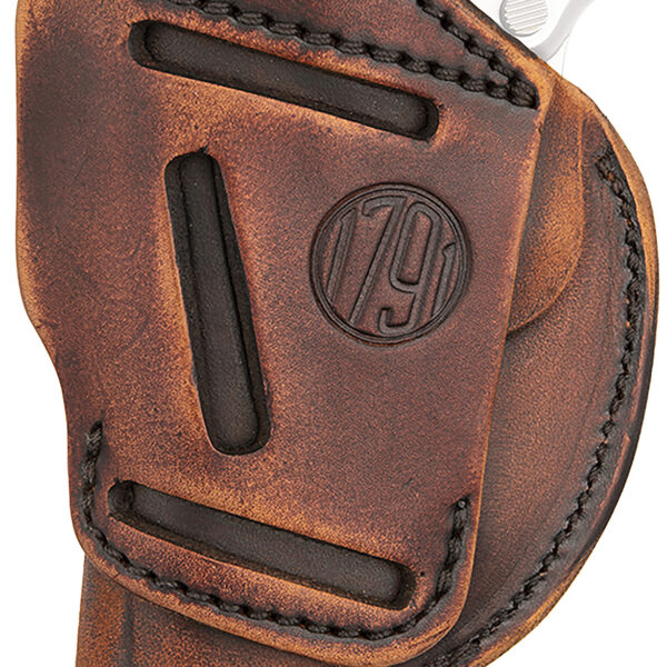 1791 Gunleather 4WH1VTGR 4-Way IWB/OWB Size 01 Vintage Leather Belt Clip Fits 1911 3-4″ Right Hand