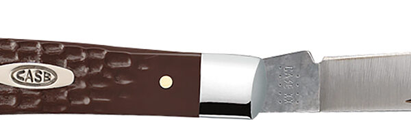Case 00135 Trapper Slimline 3.25″ Folding Clip Point Plain Mirror Polished Tru-Sharp SS Blade, Brown Jigged Synthetic Handle