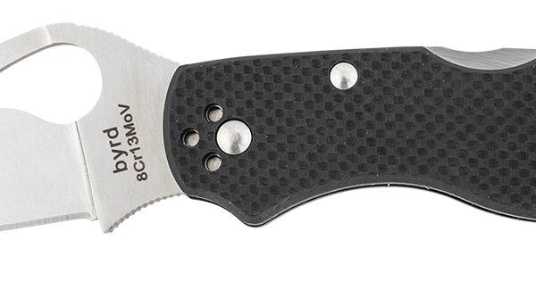 Spyderco BY01GP2 Byrd Harrier 2 3.39″ Folding Clip Point Plain 8Cr13MoV SS Blade Black  Textured G10 Handle Includes Pocket Clip