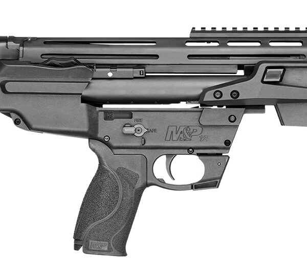 Smith & Wesson 12490 M&P Bullpup 12 Gauge Pump 3″ 7+1 (2.75″) 19″ Black Oxide Smooth Bore/Threaded Barrel, Matte Black Receiver, Black Fixed Bullpup Stock, Black w/Interchangeable Backstrap Grip