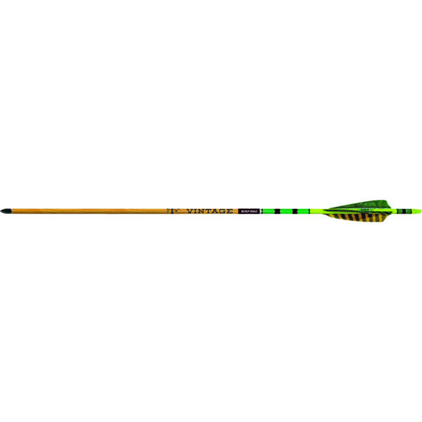 Black Eagle Vintage Traditional Arrows .005 400 Green/Yellow Feathers 6 pk.