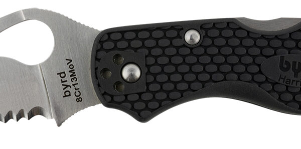 Spyderco BY01PSBK2 Byrd Harrier 2 Lightweight 3.36″ Folding Part Serrated 3Cr13MoV SS Blade Black  Textured FRN Handle Includes Pocket Clip