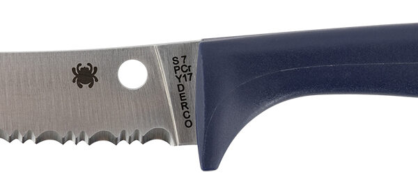 Spyderco K20SPR Counter Puppy  3.48″ Fixed Serrated 7Cr17MoV SS Blade Purple Plastic Handle