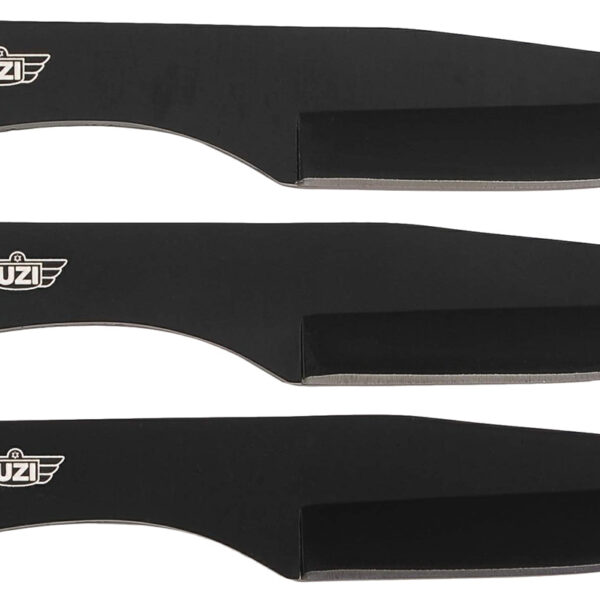 Uzi Accessories UZKTRW004 Throwing Knives IV Three, 8.25″ Plain Black Stainless Steel