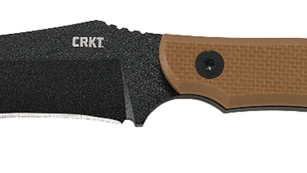 CRKT 2083 Ramadi  4.37″ Fixed Plain Black Matte Baked-On Anti Rust SK-5 Steel Blade/Coyote Textured G10 Handle Includes Sheath