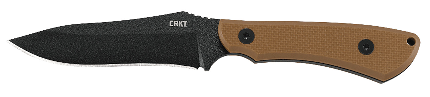 CRKT 2083 Ramadi 4.37" Fixed Plain Black Matte Baked-On Anti Rust SK-5 Steel Blade/Coyote Textured G10 Handle Includes Sheath