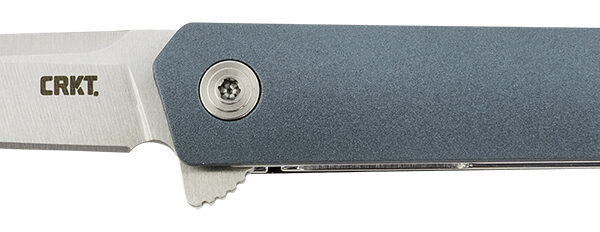 CRKT 7095 CEO  Compact 2.61″ Folding Plain Satin 4116 SS Blade, Blue GRN Handle, Includes Pocket Clip