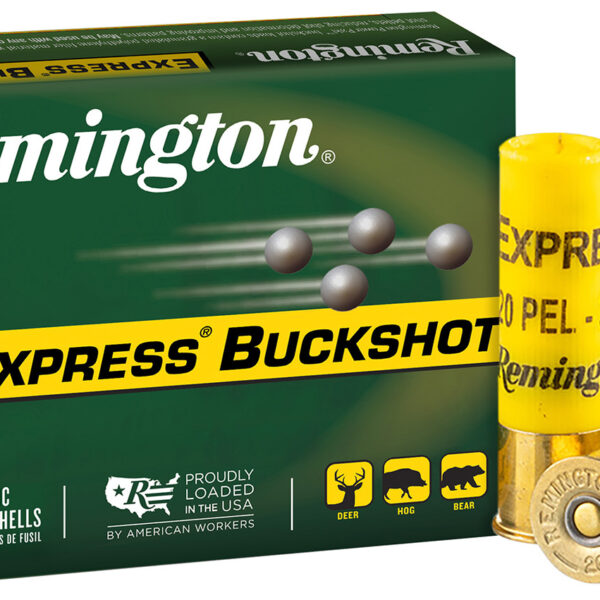 Remington Ammunition 26877 Express Buckshot 20Gauge 2.75″ 3Buck Shot 15 Per Box/5 Case