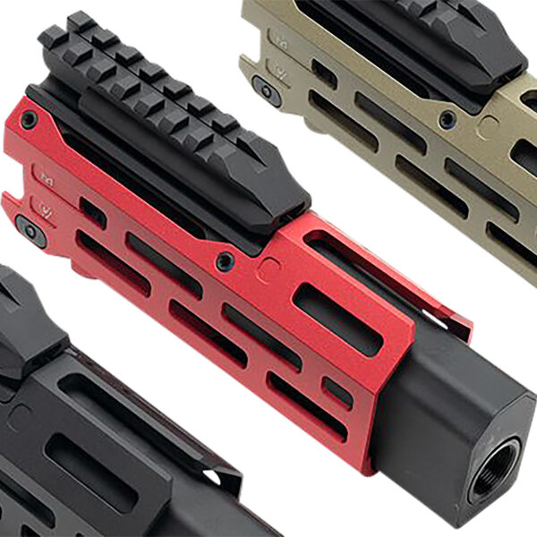 Strike Industries CEVOHG6RED Strike 6″ M-Lok Red Aluminum with Faux Suppressor for CZ Scorpion EVO (7.72″ Barrel Length)