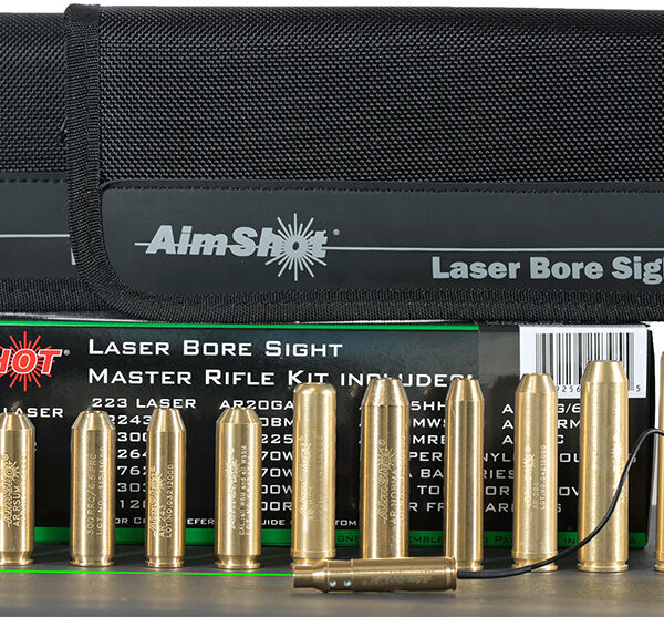 AimShot  Master Kit  Multi-Caliber Bore Sight with Green 532nM Laser & Uses 2 AAA Batteries for Rifles (Batteries Not Included)