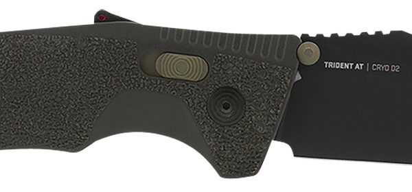 S.O.G SOG11120341 Trident AT 3.70″ Folding Clip Point Plain Black TiNi Cryo D2 Steel Blade/Olive Drab w/FDE Accents GRN Handle Features Line Cutter/Glass Breaker