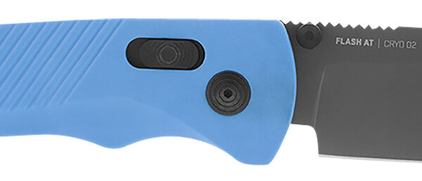 S.O.G SOG11180341 Flash AT 3.45″ Folding Plain TiNi Cryo D2 Steel Blade/Civic Cyan GRN Handle Includes Pocket Clip
