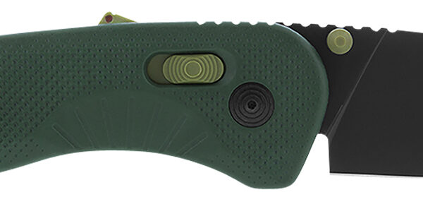 S.O.G SOG11410441 Aegis AT 3.13″ Folding Drop Point Plain Black TiNi Cryo D2 Steel Blade/Forest w/Moss Accents GRN Handle