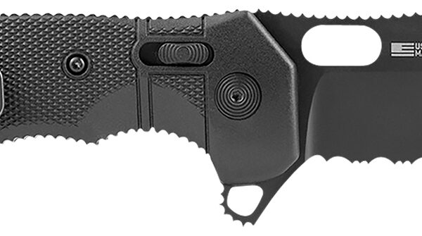S.O.G SOG12210557 Seal XR 3.90″ Folding Clip Point Part Serrated Black Cerakote S35VN SS Blade/Black GRN Handle Includes Belt Clip