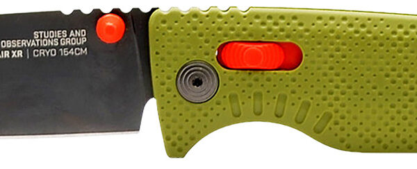 S.O.G SOG12790357 Altair XR 3.20″ Folding Plain Bead Blasted Cryo CPM 154 SS Blade/ Field Green w/Stone Blue Accents GRN Handle