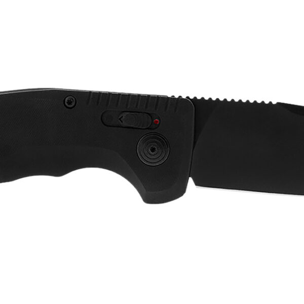 S.O.G SOG15380157 SOG-TAC Auto 3.43″ Folding Plain Black TiNi Cryo D2 Steel Blade Black Micro-Textured Anodized Aluminum Handle Includes Pocket Clip