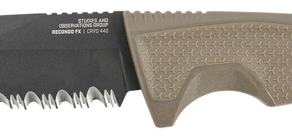 S.O.G SOG17220457 Recondo FX 4.60″ Fixed Part Serrated Satin TiCN Cryo 440C SS Blade FDE Overmolded Rubberized Grip, Includes Sheath