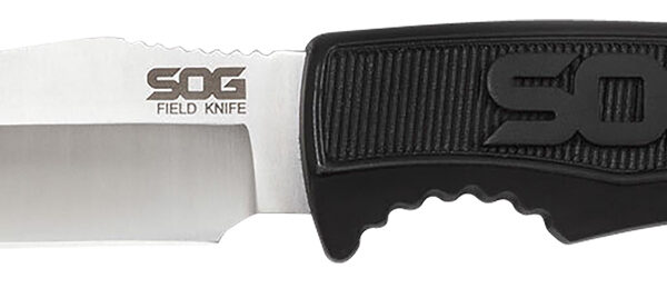 S.O.G SOGFK1001CP Field  4″ Fixed Clip Point Plain Satin 7Cr17MoV SS Blade Black TPR Handle Includes Sheath