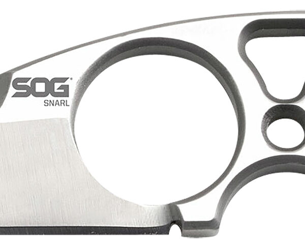 S.O.G SOG-JB01K-CP Snarl  2.30″ Fixed Plain Sheepsfoot Satin 9Cr18MoV SS Blade/ Silver Stainless Steel Handle