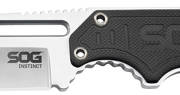 S.O.G SOG-NB1012-C Instinct  2.30″ Fixed Clip Point Plain Satin Polished 5Cr15MoV SS Blade Black/Silver G10/SS Handle Includes Sheath