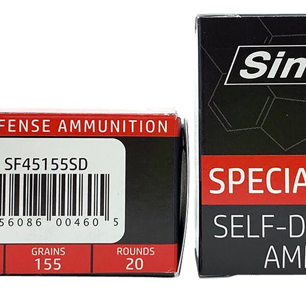 SinterFire Inc SF45155SD Special Duty (SD)  45ACP 155gr Lead Free Frangible Hollow Point 20 Per Box/10 Case