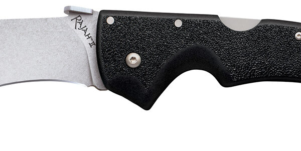 Cold Steel CS-62JL Rajah II 6″ Folding Plain Stone Washed Japanese AUS-10A SS Blade/ Black Griv-Ex Handle