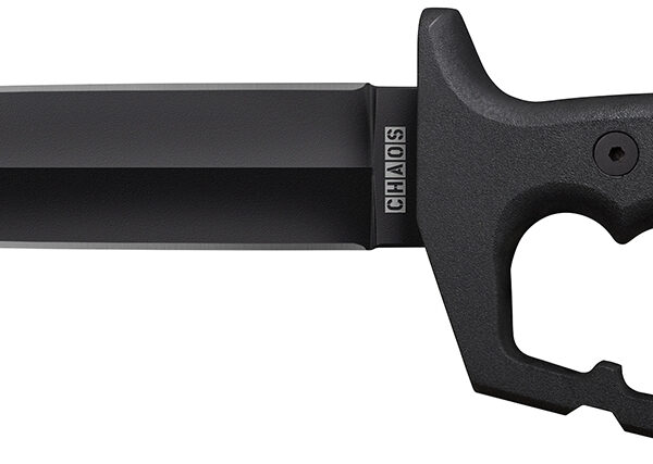 Cold Steel CS-80NTP Chaos Double Edge 7.50″ Fixed Plain Black SK-5 High Carbon Blade/Black w/ “D” Ring Guards Aluminum Handle