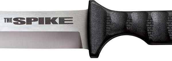 Cold Steel CS-53NBS Spike  4″ Fixed Bowie Plain 4116 Stainless Steel Blade/Black Scalloped Griv-Ex Handle Includes Sheath