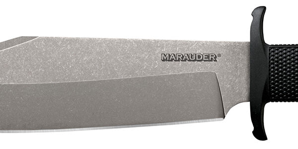 Cold Steel CS39LSWBA Marauder  9″ Fixed Bowie Plain Stone Washed AUS-8A SS Blade/Black Kray-Ex Handle Includes Sheath