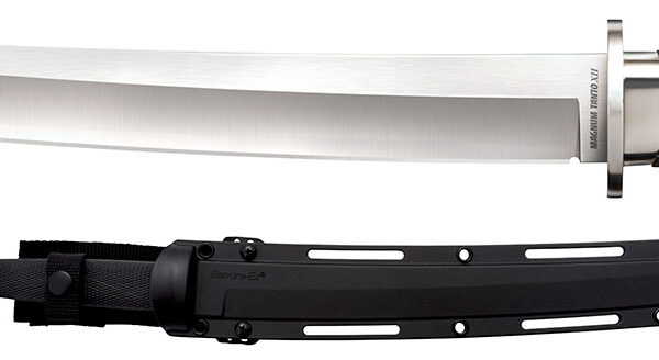 Cold Steel CS35AE Magnum Tanto XII  12″ Fixed Tanto Plain Satin VG-10 San Mai Blade/Black Textured/Oval Kray-Ex Handle Includes Sheath