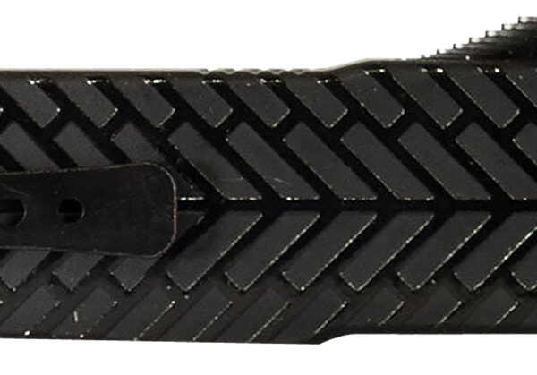 Templar Knife LAHBG52 Premium LW Large 3.55″ OTF Tanto Part Serrated Black Oxide Stonewashed D2 Steel Blade, 5.25″ Black Herringbone Aluminum Handle