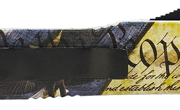 Templar Knife MZEG321 Premium Weighted Eagle Slim 3.16″ OTF Drop Point Plain Black Oxide Stonewashed D2 Steel Blade, 4.93″ Eagle w/”We The People” Aluminum Zinc Alloy Handle