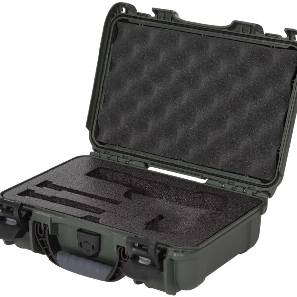 Nanuk 909CLASG6 909 Classic Gun Case Waterproof & Airline Approved Olive Polyethylene w/ Closed-Cell Foam 11.44″ L x 7″ W x 3.68″ H Interior Dimensions