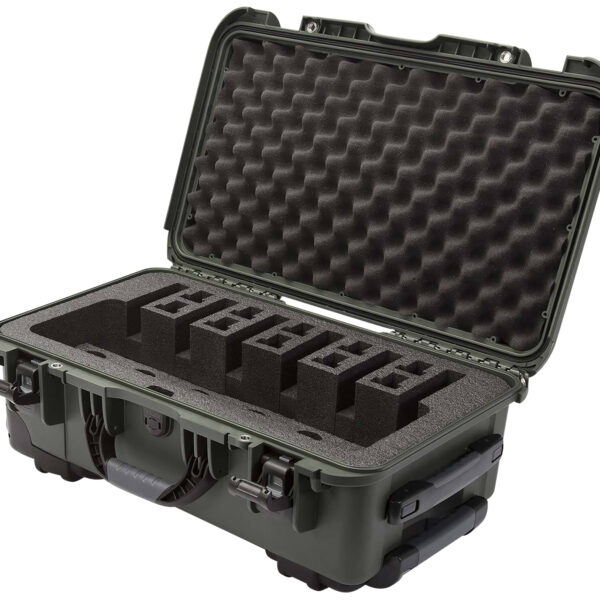 Nanuk 9356UP6 935 6 Up Pistol Case Olive Polymer w/ Closed-Cell Foam Padding 22″ L x 14″ W x 9″ H Interior Dimensions