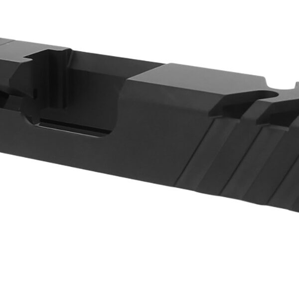 TacFire  Replacement Slide  9mm Luger Graphite Black Cerakote Stainless Steel with Optics Cut & Slide Ports for Glock 17 Gen3