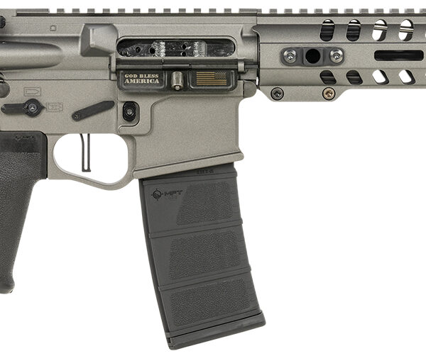 Patriot Ordnance Factory 01802 Minuteman Direct Impingement 5.56x45mm NATO Caliber with 10.50″ Barrel, 30+1 Capacity, Tungsten Metal Finish, Buffer Tube Stock & Black MFT Grip Right Hand