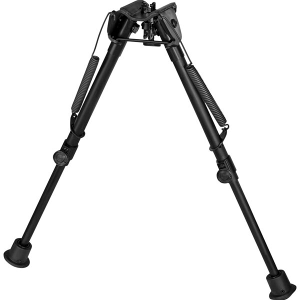 Harris Bipods 1A2-L2 Non-Swivel L Swivel Stud, 9-13″, Black Steel/Aluminum, Self Leveling Legs, Rubber Feet (No Sling Stud Provision)